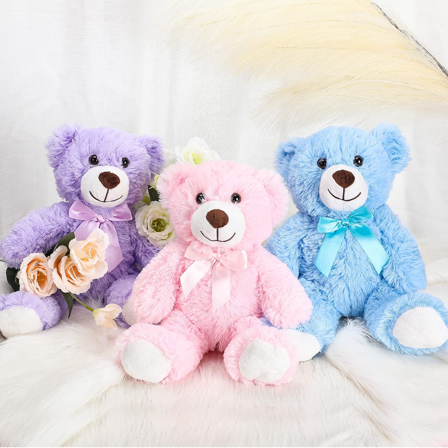 Zomiboo 7 Packs 14 Inch Plush Bear Stuffed Animals Plush Soft Cute Stuffed Dolls Birthday Party Decorations(Cute Colors)