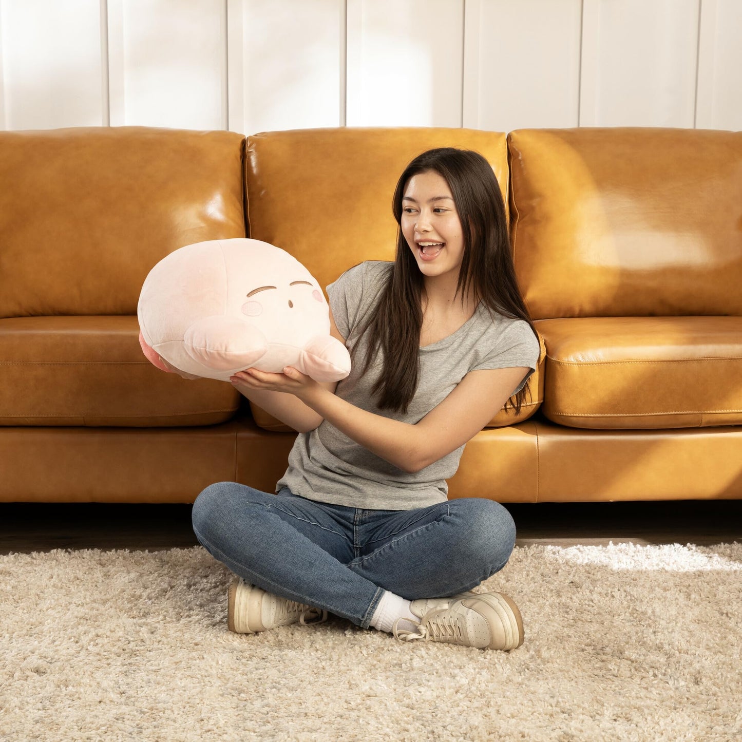 Club Mocchi Mocchi- Suya Suya Kirby Plush - Sleeping Friend Kirby Plushie - Soft And Squishy Video Game Collectibles - Valentines Day Gifts - Gaming Room Decor - 15 Inch