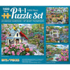 Bits And Pieces – 4-In-1 Multi-Pack 1000 Piece Jigsaw Puzzles For Adults – Glorious Gardens By Artist Mary Thompson, Completed Puzzle Size: 20' X 27'