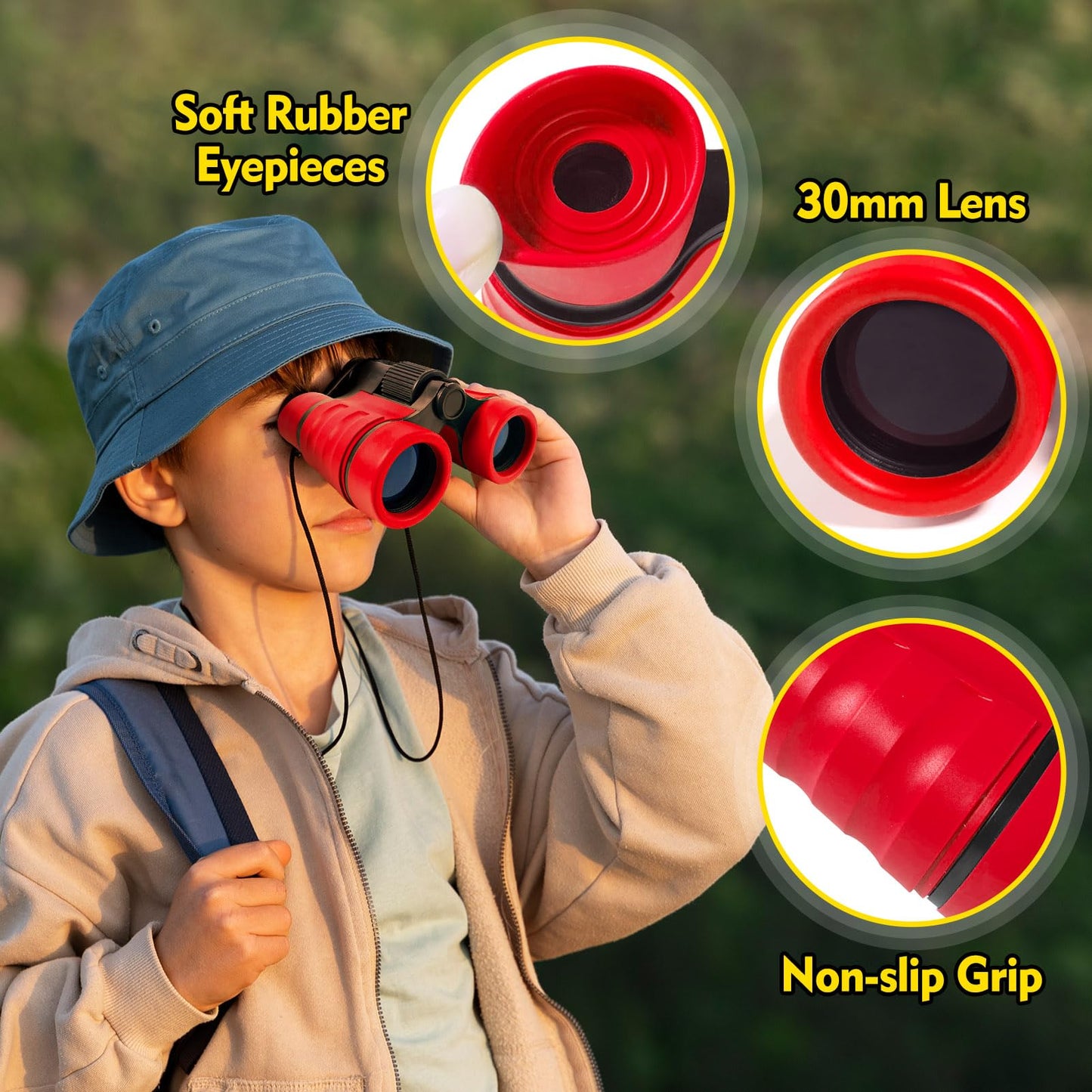 YOPINSAND Kids Binoculars, Ages 3-12, Perfect for Bird Watching, Camping, Outdoor Exploration