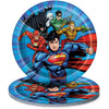 Unique Round Dessert Paper Plates - 7, Justice League, 8 Pcs