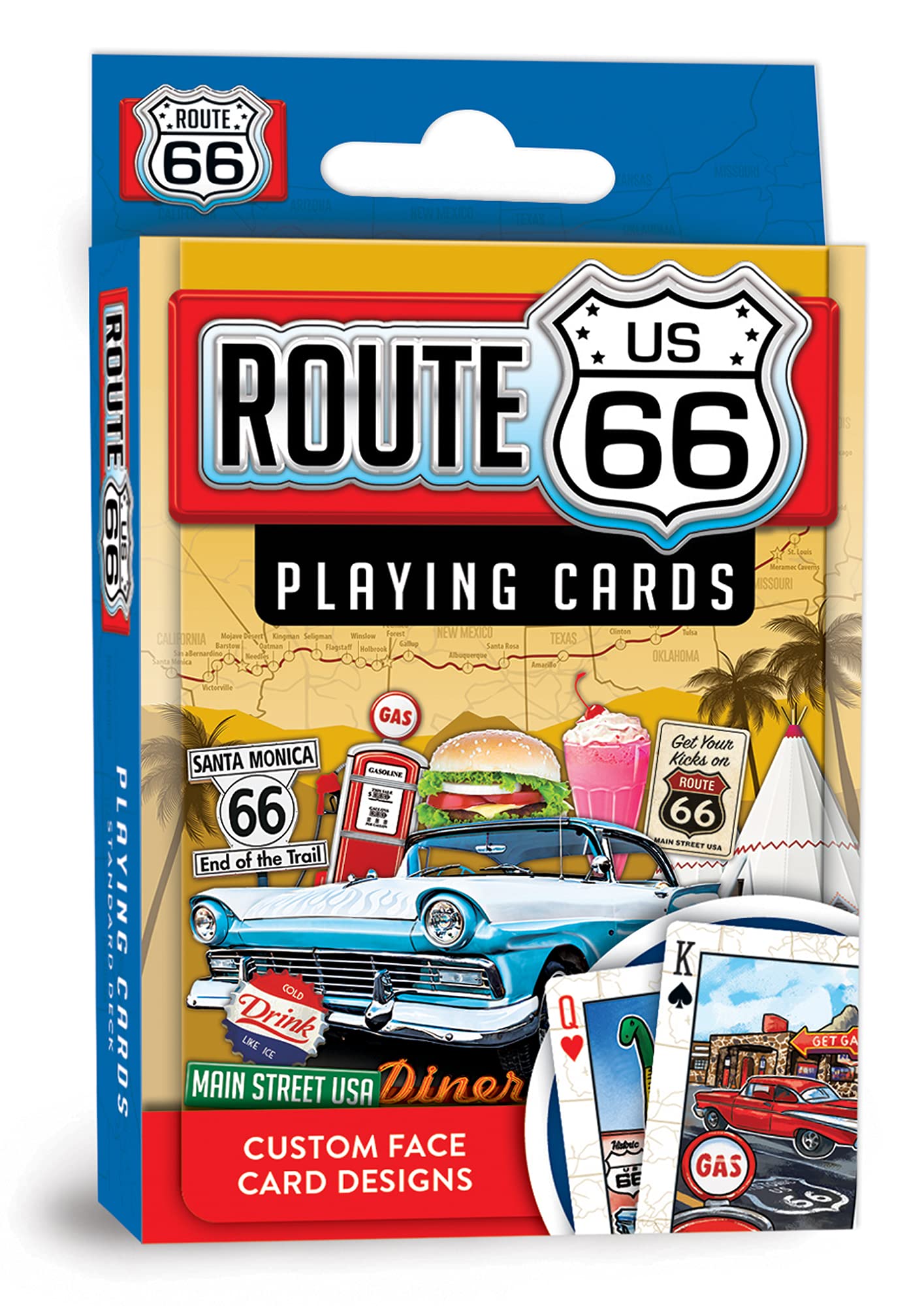 Masterpieces Officially Licensed Route 66 Playing Cards - 54 Card Deck For Adults