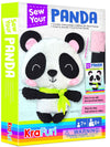 Krafun Panda Animal Sewing Kit For Kids Beginner My First Art & Craft, Includes Panda Doll Stuffed Animal, Instructions & Plush Felt Materials For Embroidery, Age 7 8 9 10 11 12