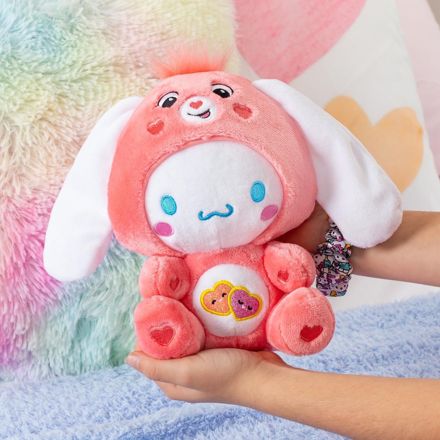 Cinnamoroll Dressed As Love-A-Lot Bear 8' Fun-Size Plush, Pink - Soft, Huggable Bestie! – Good For Girls And Boys, Employees, Collectors, Ages 4+