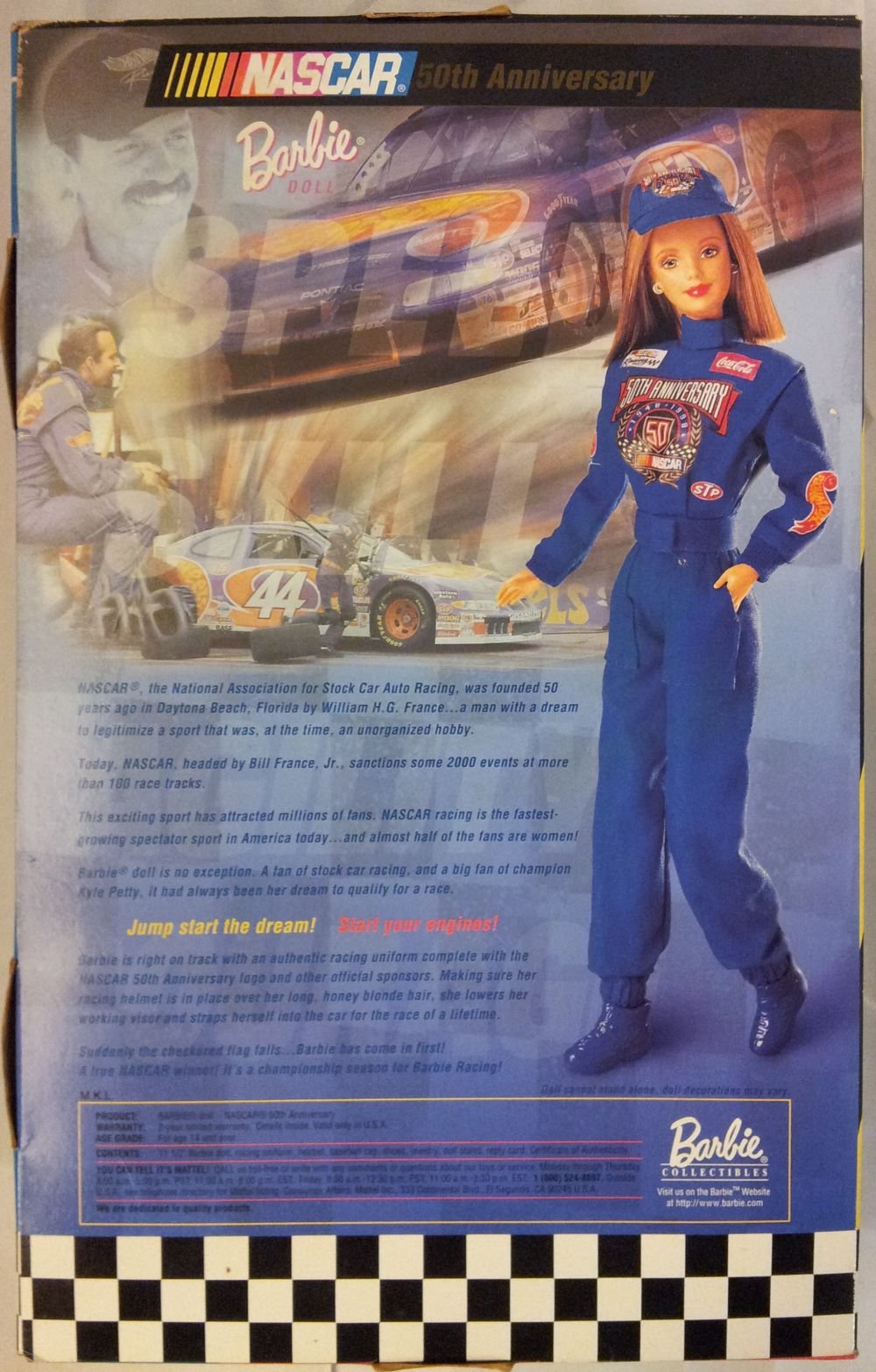 50Th Anniversary Barbie 1948-1998 Nascar Collector Edition