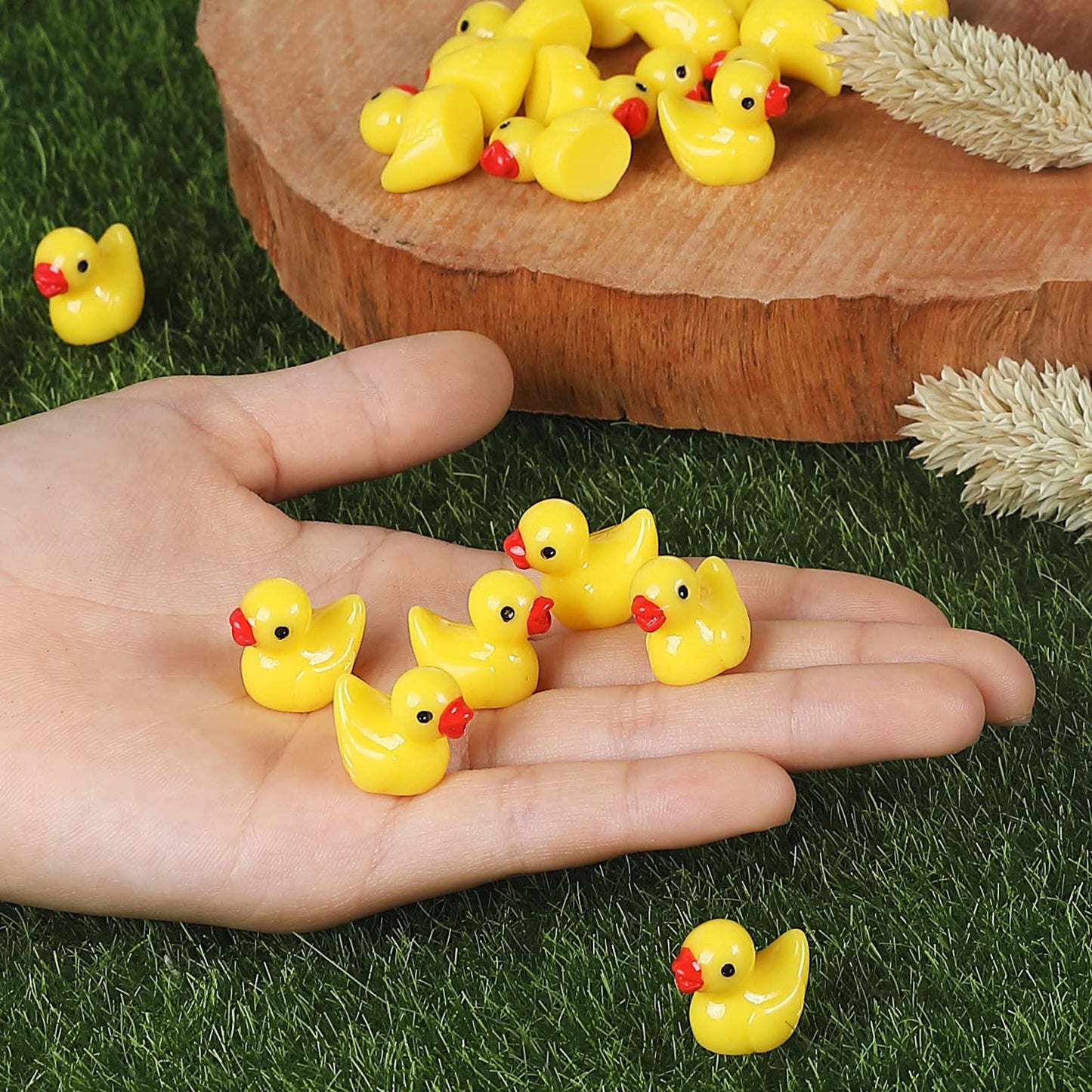 JIUZHU 220 Pcs Mini Resin Duck Christmas Miniature Figure Landscape Aquarium DIY Birthday Party Decoration Bonsai Interior Decor