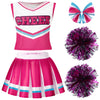 Spooktacular Creations Halloween Girl Cheerleader Outfit Pink Zombies Cheerleader Costume for Girls Set for Halloween Dress-Up High School Themed Party (X-Large 12-14 yrs)