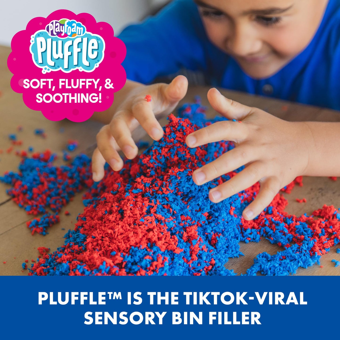 Educational Insights Pluffle 4-Pack - Sensory Bin Foam Set, No Mess Alternative to Sand Toys & Slime for Toddlers, Fun Sensory T
