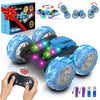 RC Stunt Car Double Sided roll,360Rotating Teton Remote Control Car-LED Headlights and Colourful Light Wheels,All Terrain,Rechar