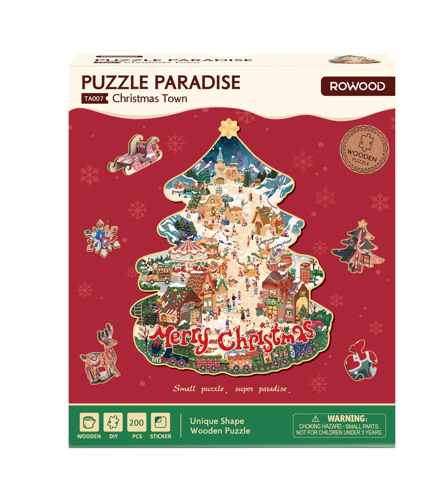 Rowood Christmas Town Jigsaw Puzzles for Adults,DIY Craft Kits Building Set,Birthday for Mom/Women