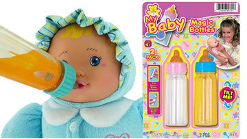 Ja-Ru Magic Baby Doll Bottles Milk Bottle And Juice Bottle, Great Baby Doll Accessories. Set With 2 Bottles. 701-6
