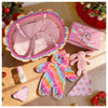 ARTST Reborn Baby Doll Accessories with Bassinet, Rainbow Unicorn Doll Clothes Outfit Set for 17-22 inch Newborn Babies,Realisti