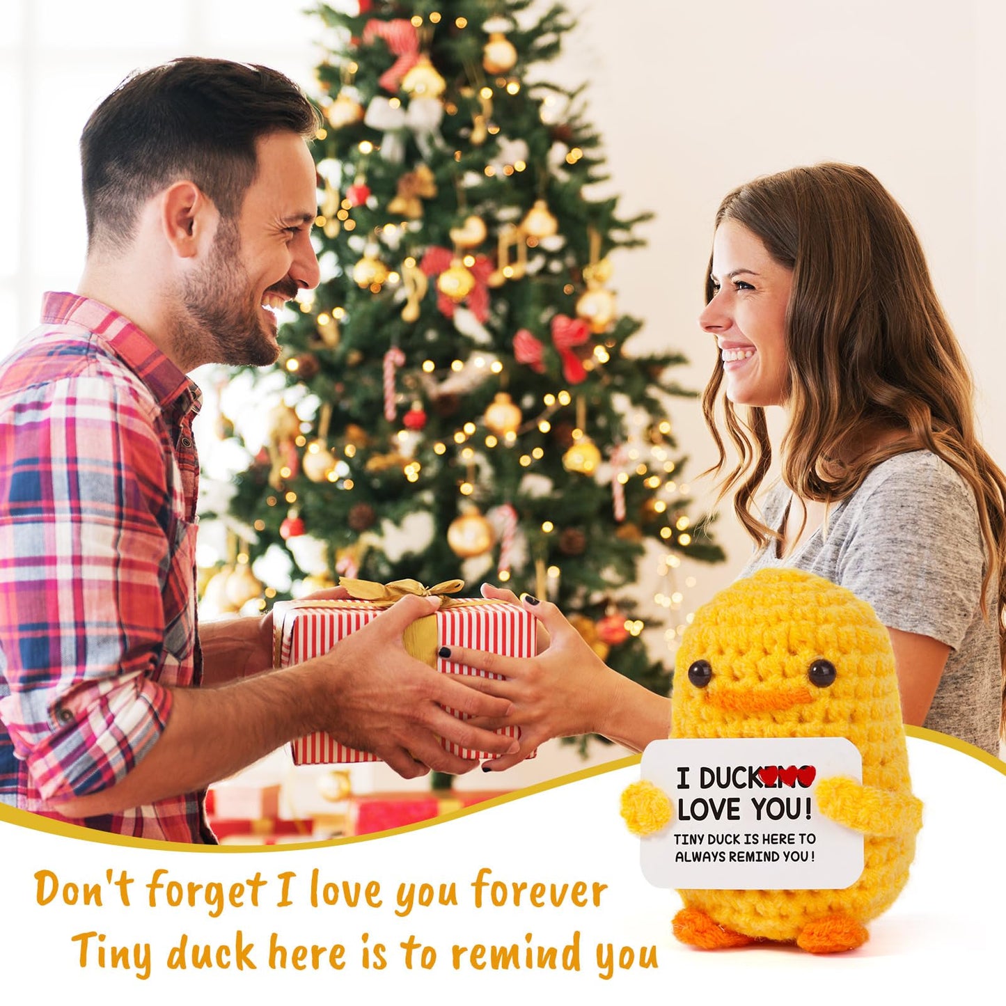 MBL Handmade Crochet Duck - Cute Yellow Gift for Girlfriend, Boyfriend, Wife, Husband, Small Size Birthday & Easter Stocking Stuffer