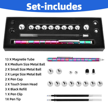 DAIKOYE Fidget Pen Magnetic Toys - Multicolor Metal Small Fidget Pens for Teens & Kids