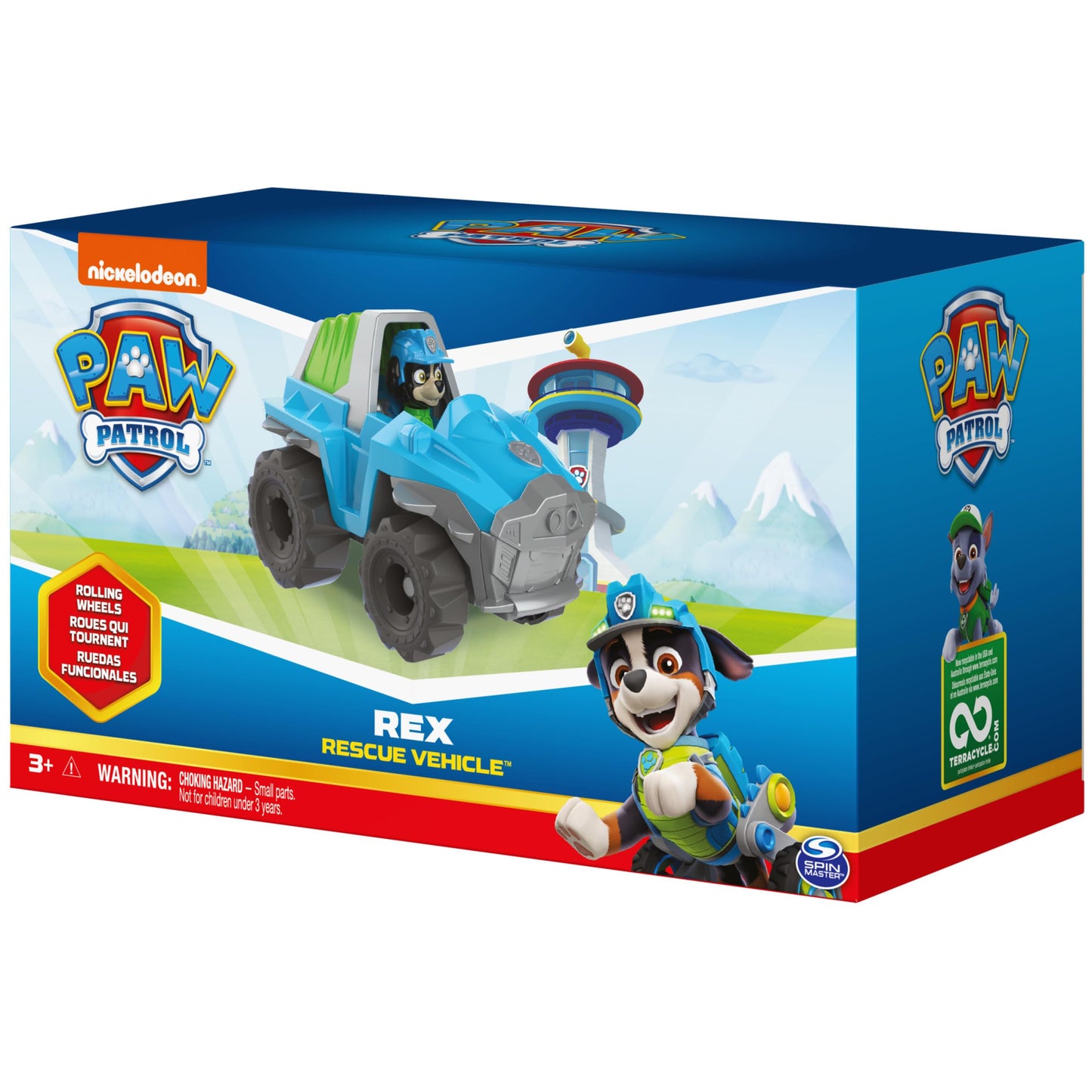 Paw Patrol Rex's Dinosaur Rescue Vehicle with Action Figure, Standard Size, Plastic, Color: Rex's Vehicle, Model: 6063452
