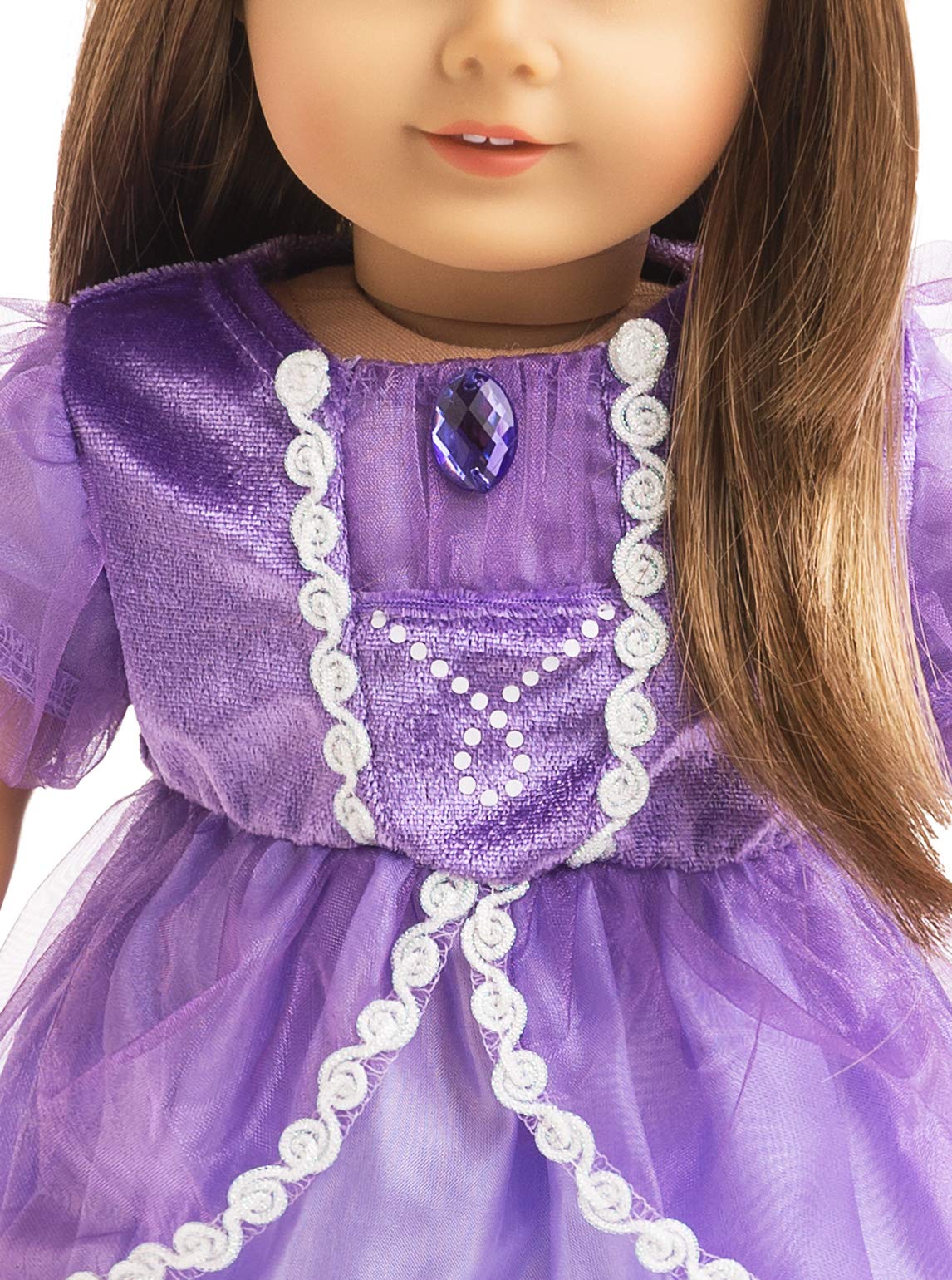 Little Adventures Amulet Princess Doll Dress - Doll Not Included - Machine Washable Child Pretend Play And Party Doll Clothes With No Glitter Purple