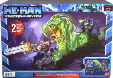 Masters of the Universe He-Man and The Chaos Snake Attack Playset Skeletor Fortress with 2 Action Figures (He-Man & Skeletor) Gift for mature-themed Collectors & Motu Fans Ages 4 Years & Older