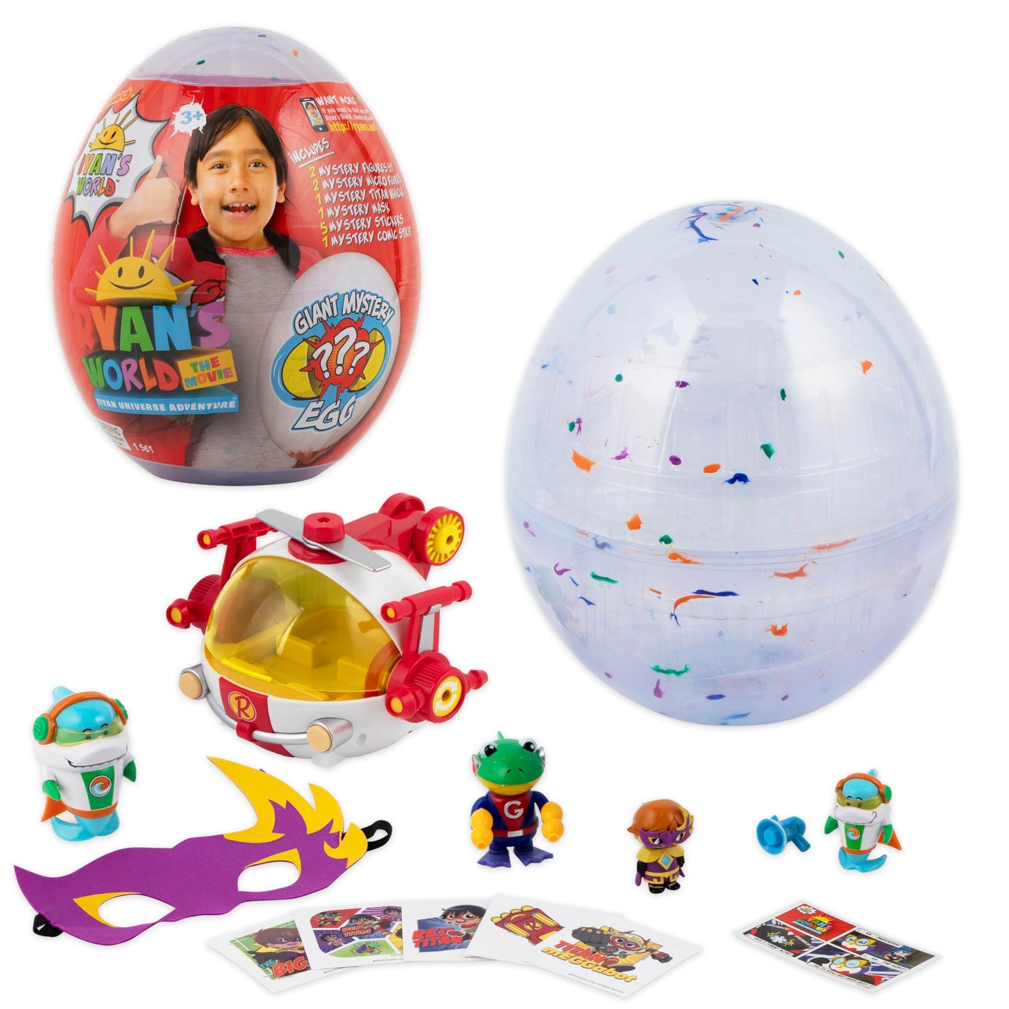 RYAN'S WORLD The Movie Giant Mystery Egg Discover 12 Exciting Mystery Toys Inside Official Toys for Boys & Girls 3+ limited availability Blind Box Figures 12Pcs