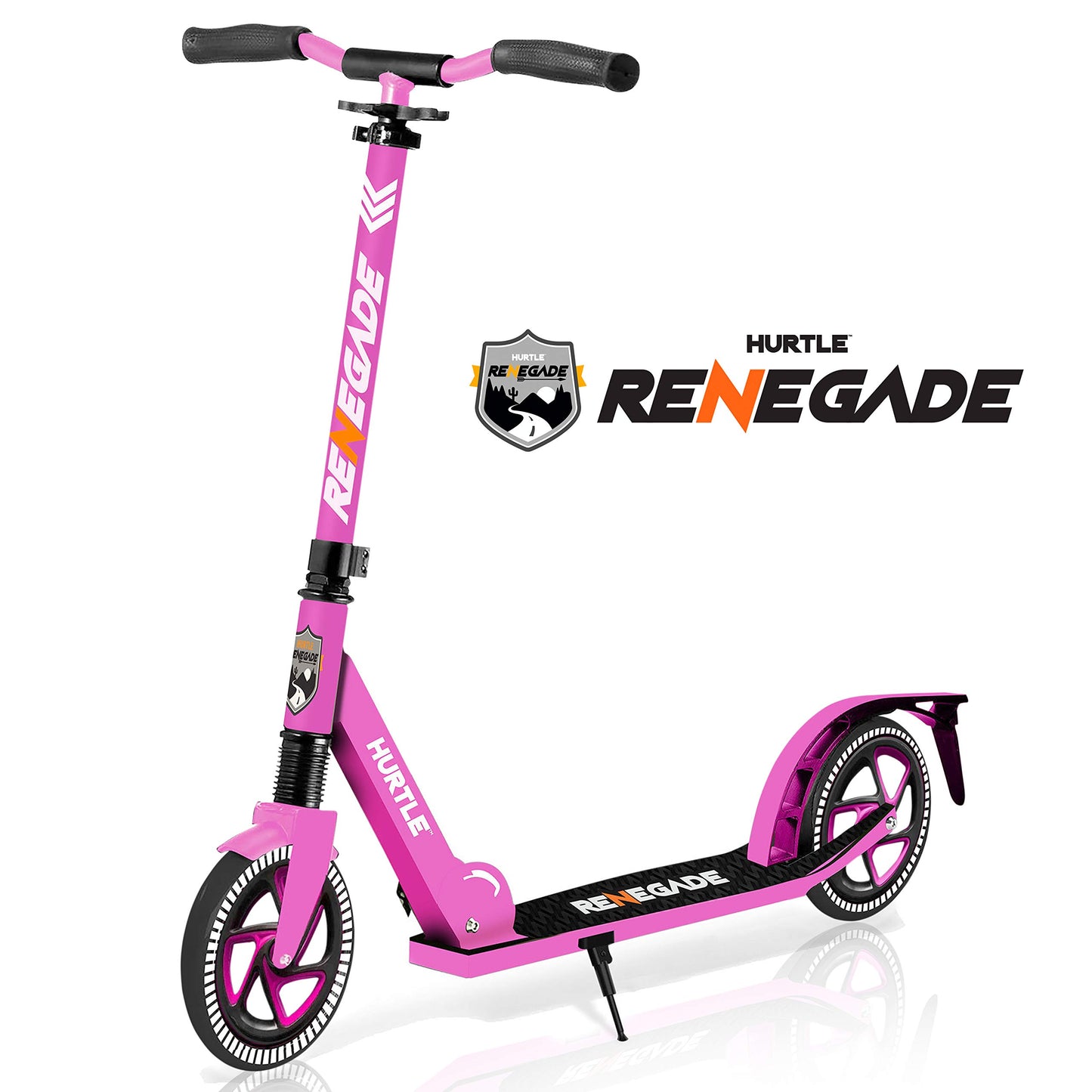 Hurtle Scooter For Teenager - Kick Scooter - 2 Wheel Scooter With Adjustable T-Bar Handlebar - Folding Adult Kick Scooter With Alloy Anti-Slip Deck - Scooter With 8” Smooth Gliding Wheels By Hurtle