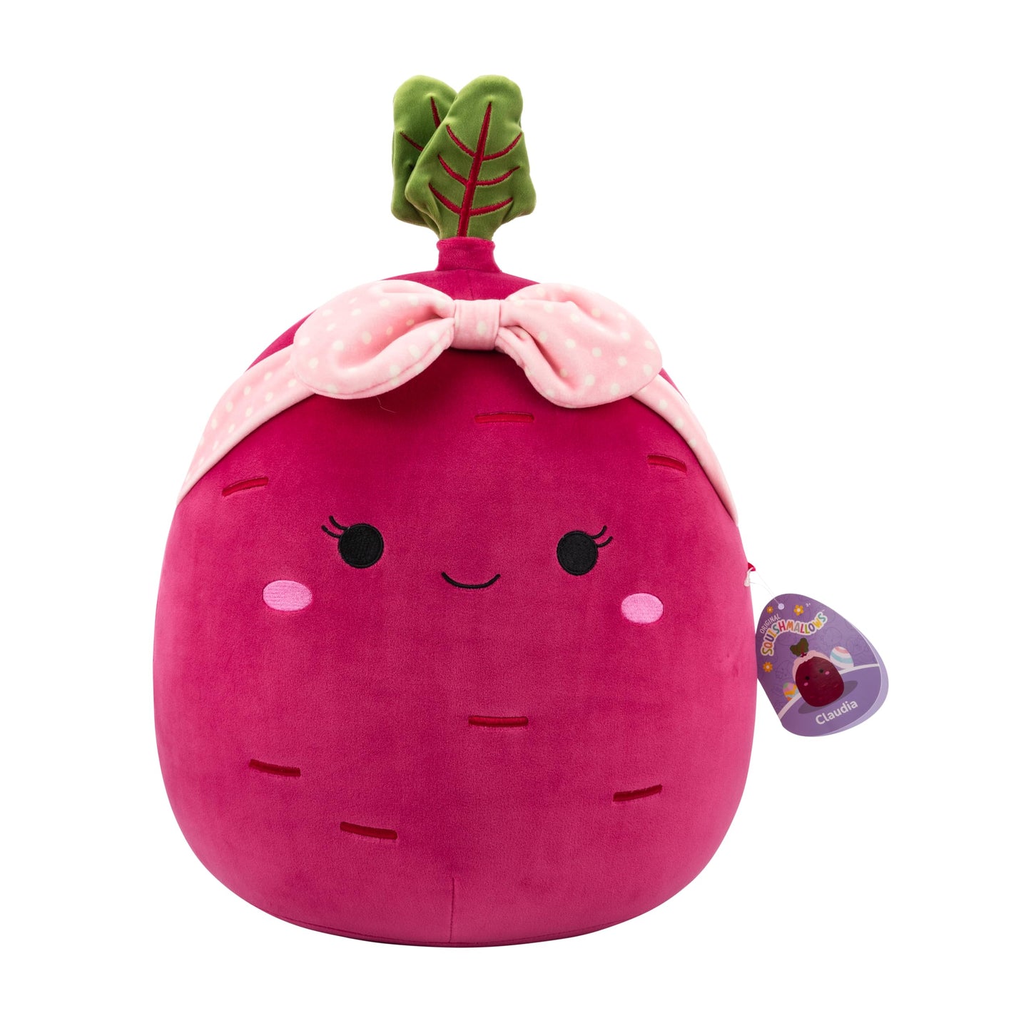 Squishmallows Original 14In Claudia The Purple Beet With Pink Headband - Official Jazwares Easter Plush (Large)