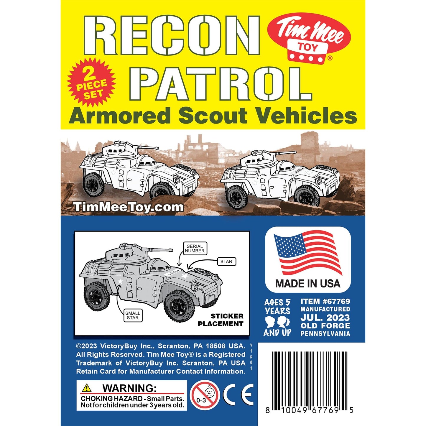 TimMee RECON PATROL Armored Cars - White Plastic Army Men Scout Vehicles