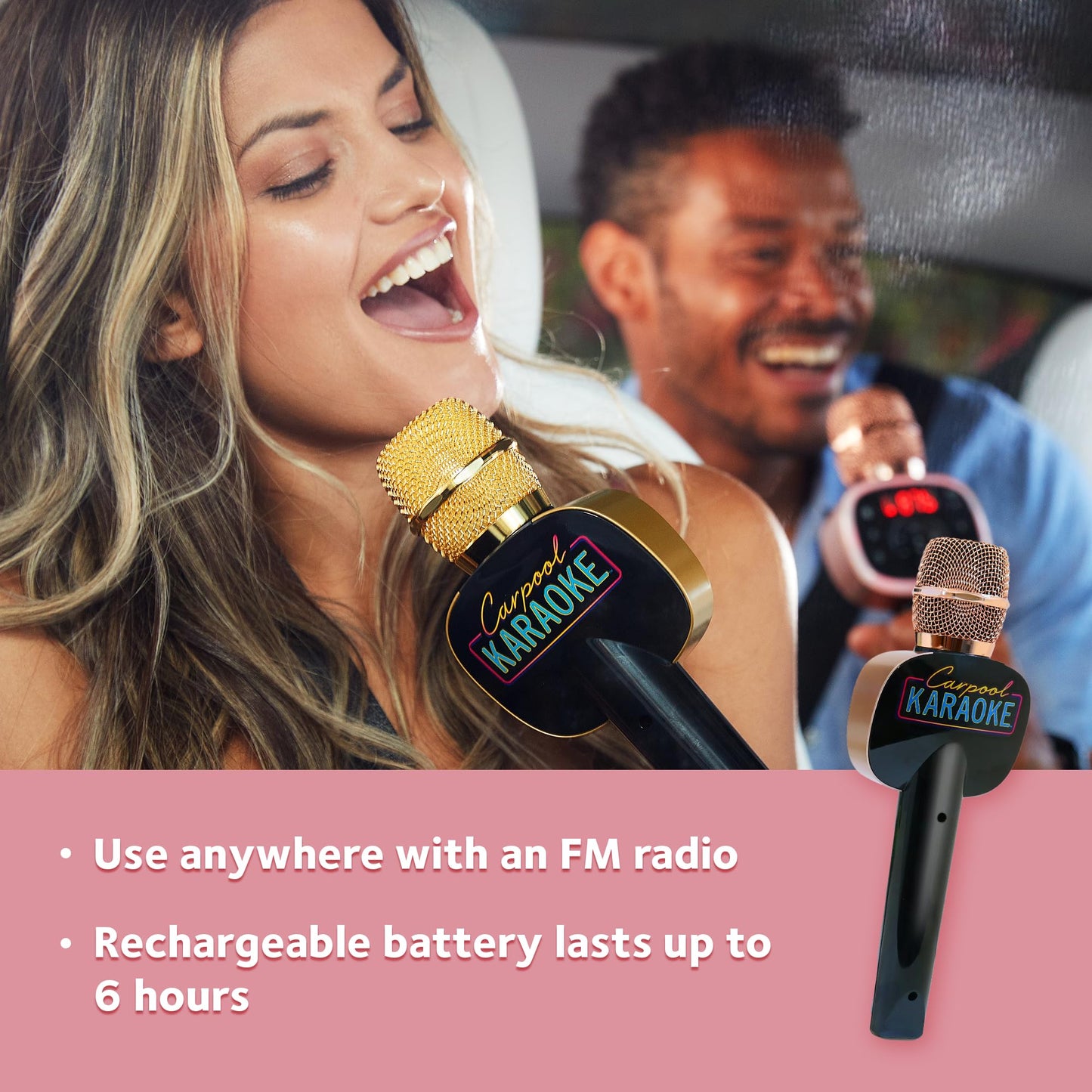 Carpool Karaoke Machine For Kids & Adults, Carpool Karaoke The Mic 2.0 - Wireless & Bluetooth Karaoke Microphone With Voice Chan
