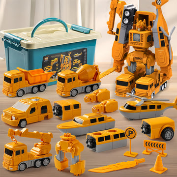 Leidu Mangetic Transform Engineering Car Assembled Toys, Transforming Robot Car Toy, Kids' Play Construction Vehicles, Outdoor T