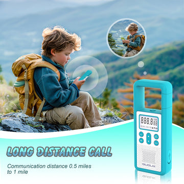 Rechargeable Walkie Talkie For Long Range 2 Pack,With Fm/Noaa, Weather Alert, Led Flashlight,Brightly Colored,Volume Adjustment,