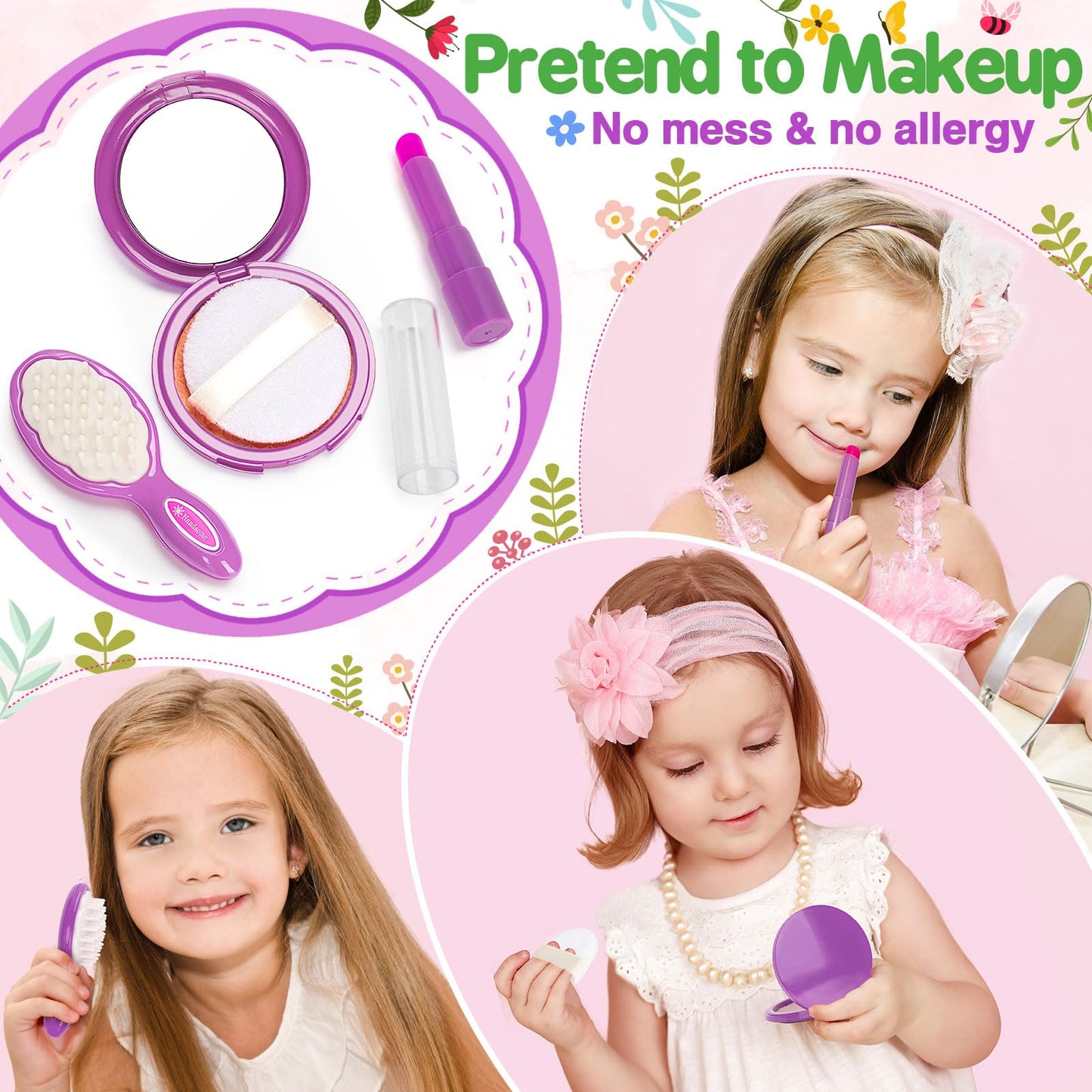 Officygnet Toy For Girls 1 2 3 Years Old, Toddler Purse Girl Toys With Pretend Makeup Kit, Pretend Princess Play Purse Toys For