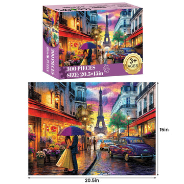 Jigsaw Puzzles 300 Pieces For Adults Tower Puzzles 300 Piece Puzzles For Adults Kids Puzzles Letter On Back Birthday Gift Puzzles Educational Toys Family Challenging Games 20.5X15In