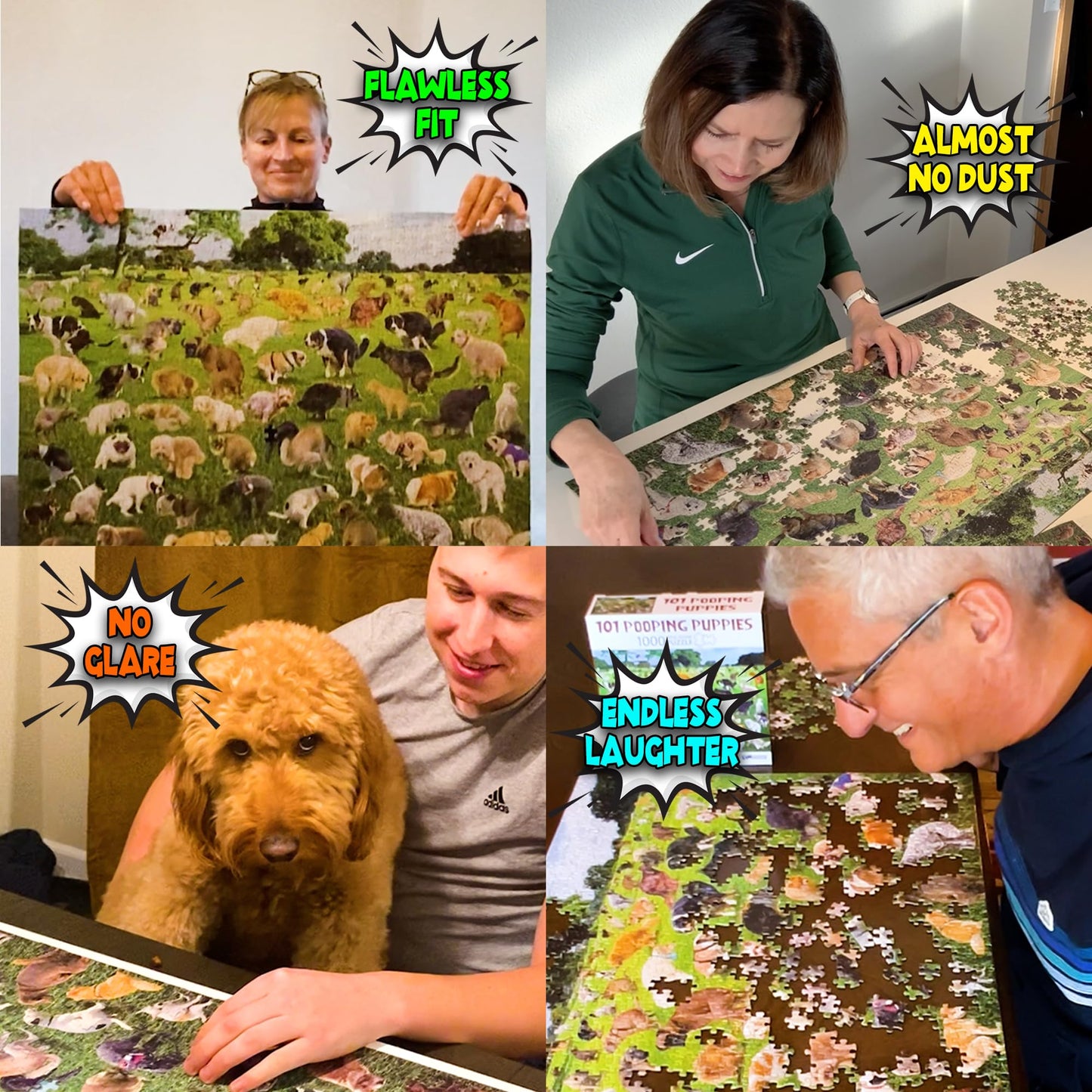 The Original 1000 Piece Puzzle, 101 Pooping Puppies, Dogs Pooping Puzzle, Perfect White Elephant Gag Gift, Funny Puzzle For Adults