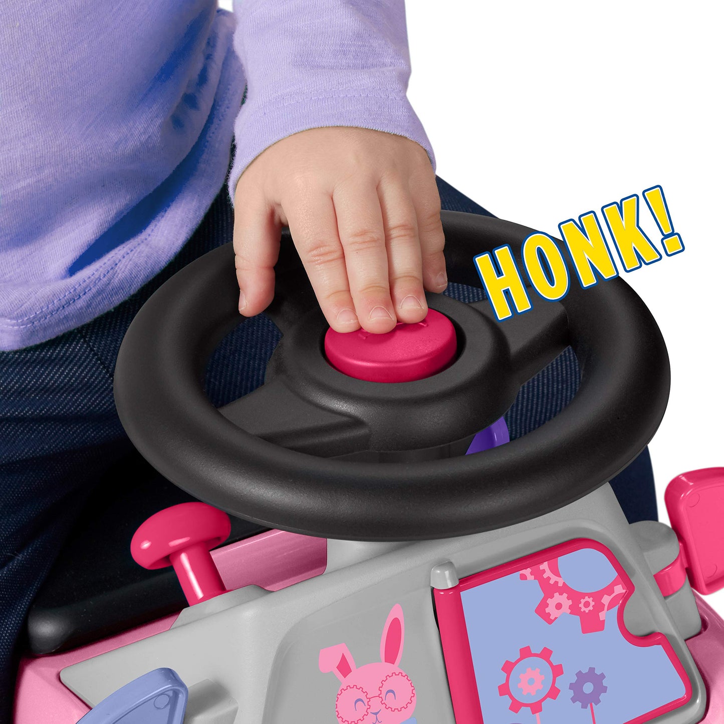 Radio Flyer Pink Creativity Car - Sit to Stand Toddler Ride On Toy for Ages 1-3, Large Kids Ride On Vehicle