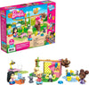 Mega Barbie Animal Grooming Station Building Set with, 97 Bricks and Pieces, Accessories and 3 Micro-Dolls, Toy Gift Set for Age