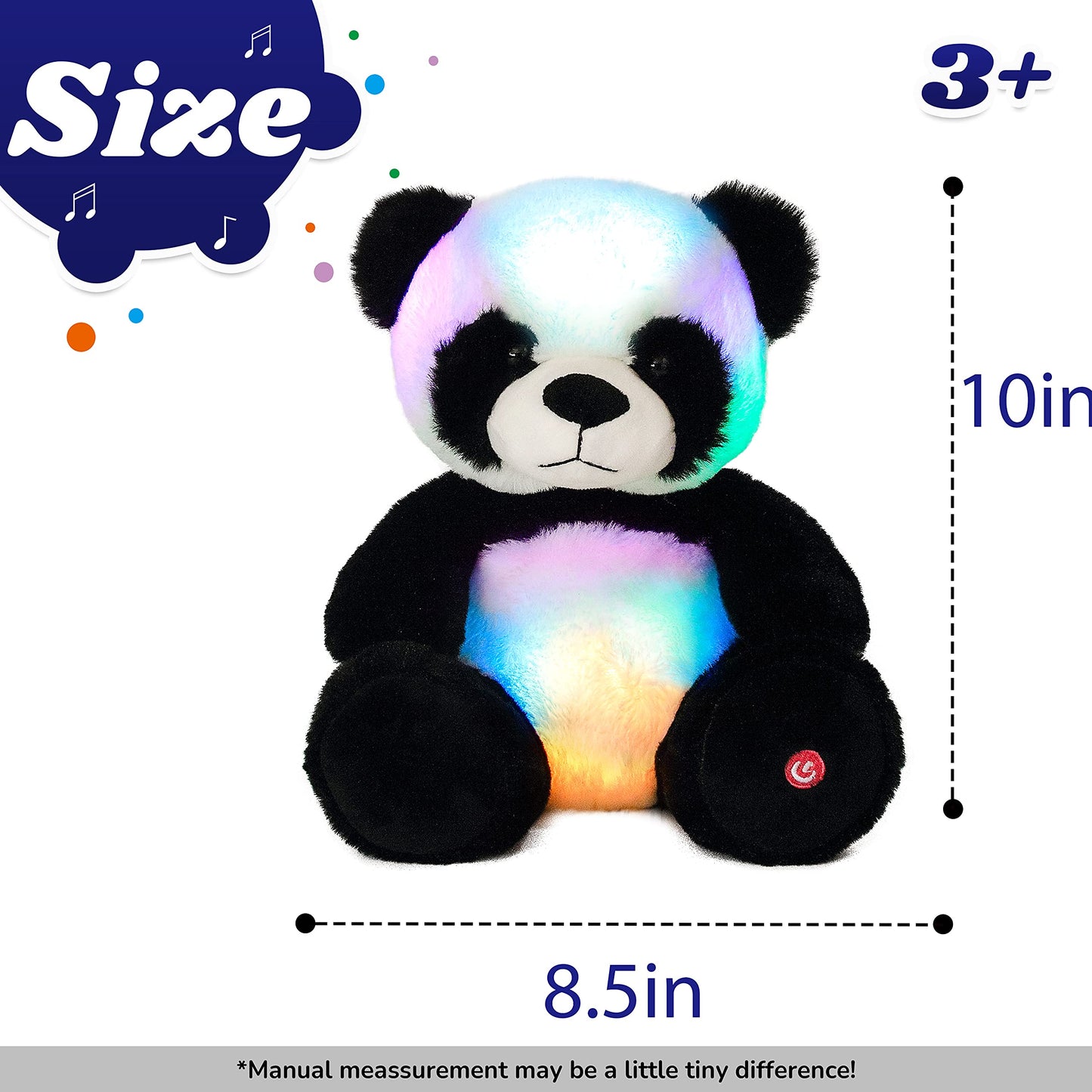 Cuteoy Musical Led Panda Stuffed Animal Glow Soft Plush Toys Light Up In Dark Singing Bedtime Companion Birthday Gift For Kids On Christmas Birthday, 10''…