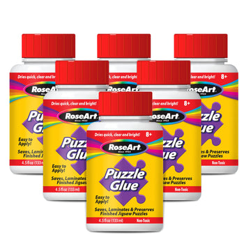 RoseArt Jigsaw Puzzle Glue with Applicator 6-Pack - Saves, Laminates and Preserves Finished Jigsaw Puzzles - Easy to Apply, Drie