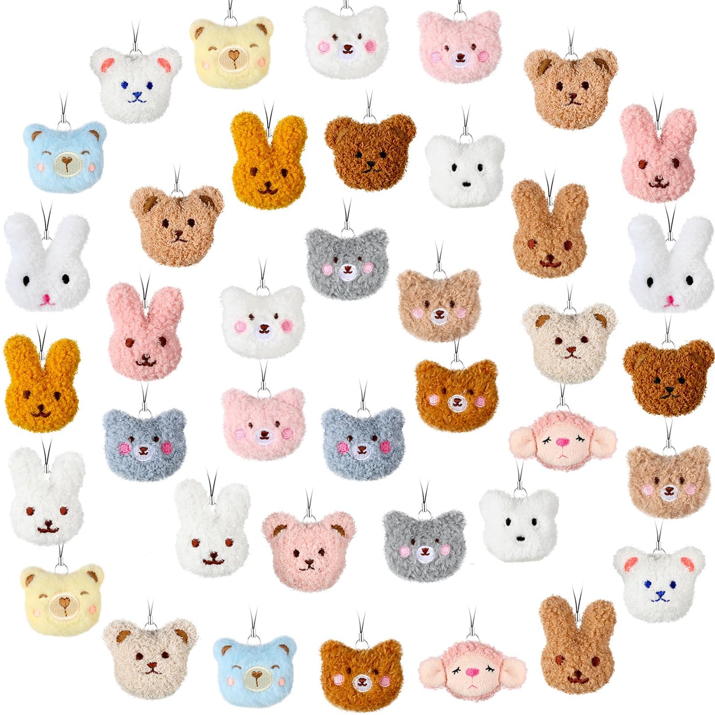 Libima 40 Pcs Mini Stuffed Animals Sea Animal Fruit Plush Keychain Set For Carnival Birthday Classroom Prizes Decoration For Clo