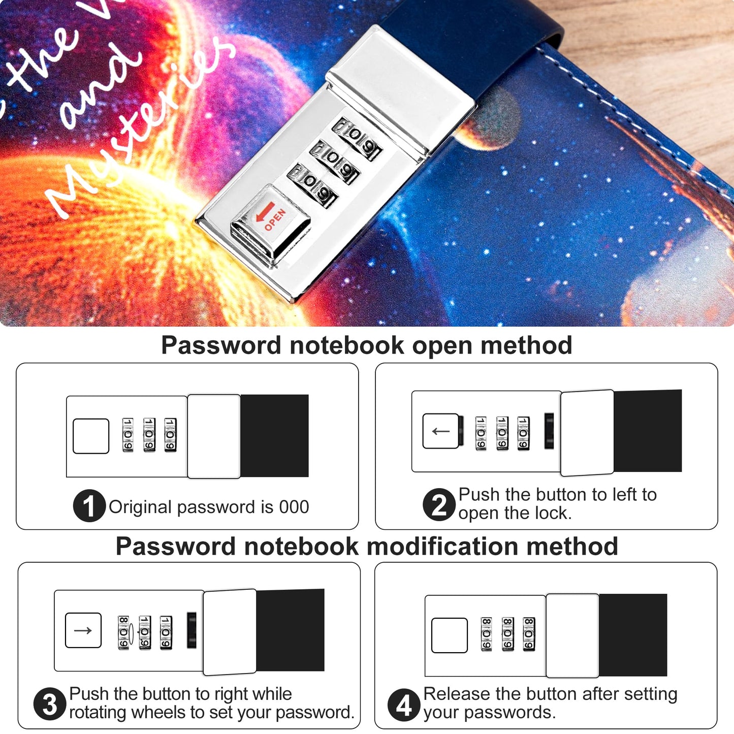 Cagie Diary With Lock For Teens Who Like Planet, Gifts For Teen Girls And Boys 12-18 Securely Guard Secrets Journal With Lock, 5