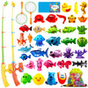 Cozybomb Magnetic Fishing Game For Kids - Bath Pool Toys Set For Water Table Learning Education Fishin For Bathtub Fun With 4 Sq