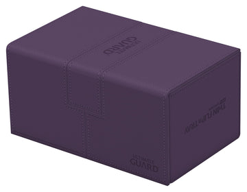 Ultimate Guard Twin Flip'N'Tray 160+, Deck Case For 160 Double-Sleeved Tcg Cards + Dice Tray, Purple, Independent Magnetic Closure & Microfiber Inner Lining