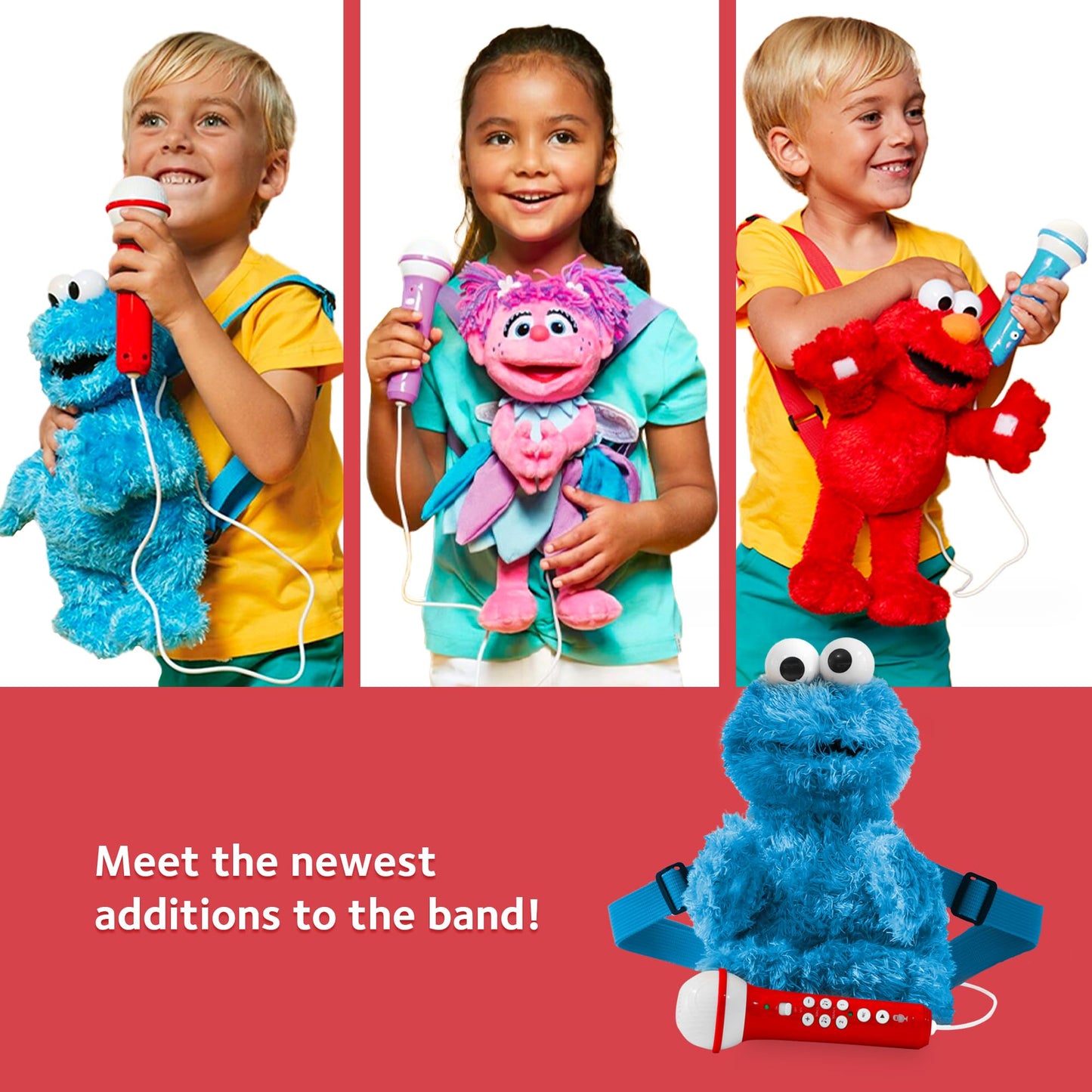 Singing Machine Karaoke Plush Sesame Street Toys (Cookie Monster Plush Toy) - Adjustable Carrying Straps - Sing-Along Built-In Real Working Microphone & Speaker With Record & Playback Function