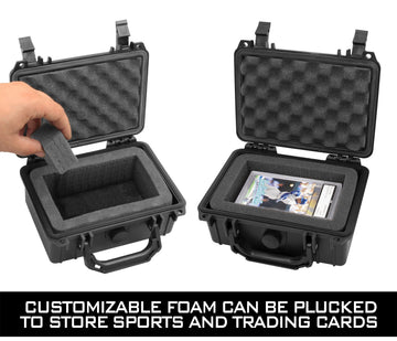 Casematix Graded Card Case Storage Box For Sports Cards Compatible With 8 Bgs, 13 Fgs Or 11 Gma Psa Graded Trading Card Slabs And More Collectible Cards - Airtight, Waterproof And Includes Padlock