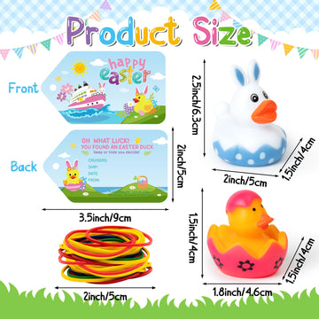 H1Vojoxo Easter Rubber Ducks For Cruise - 60Pcs Assorted Bunny Rubber Duckies For Kids Pool Bath Toy Bag Fillers Gifts Cruise Du