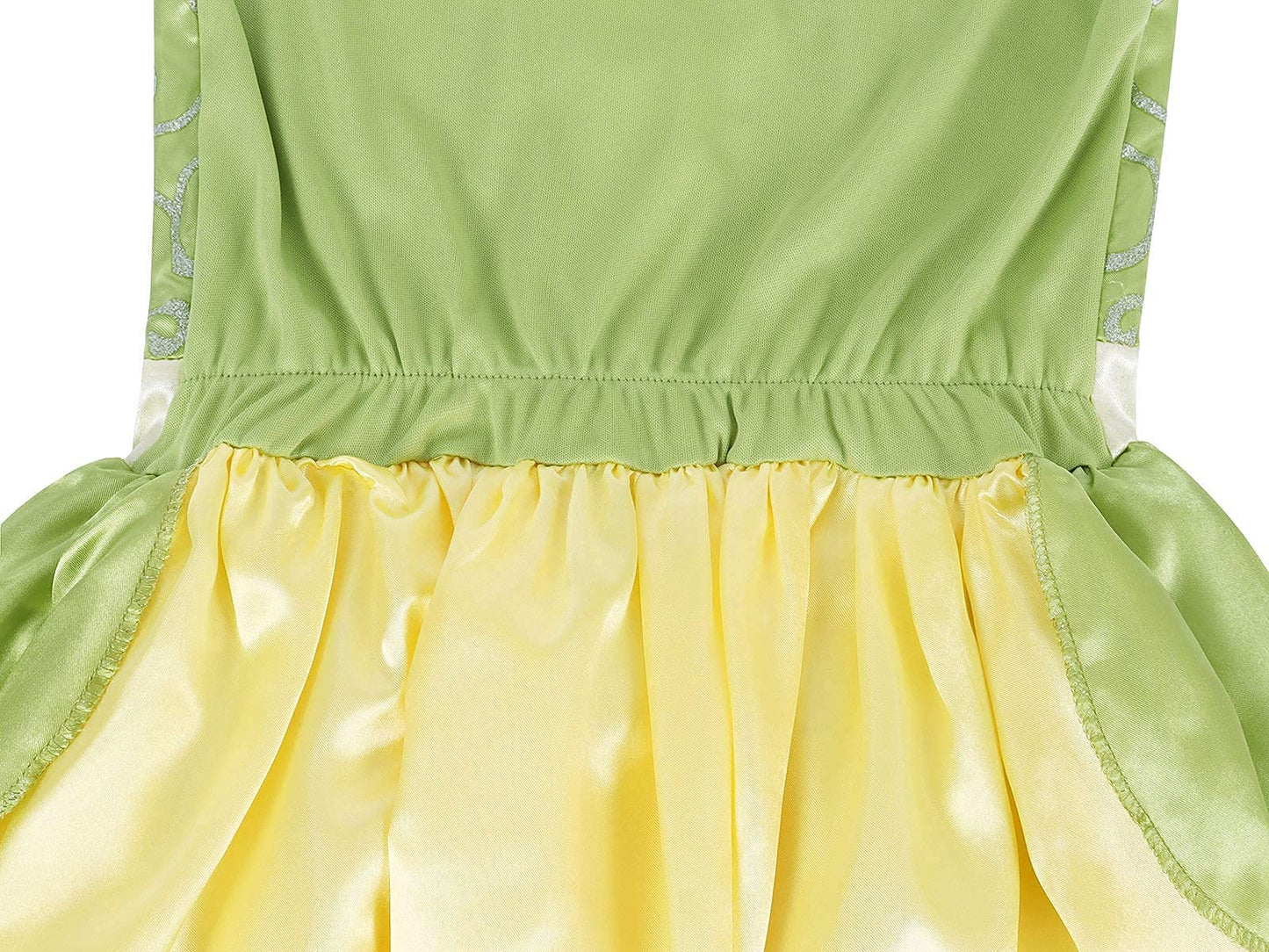 Wonderbabe Green Fairy Tale Princess Tiana Dress Fancy Birthday Party Dresses Halloween Christmas Party Dress Up Role Play Dress