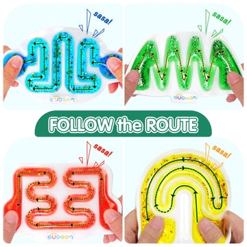 Squishy Sensory Fidget Toys For Kids - Autism Sensory Quiet Fidget For Classroom Students Autistic Children Special Needs, Anxiety Relief For Calm Down, Squeeze Sensory Tube Filled Goo,Glitter