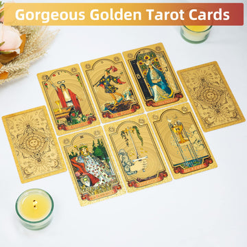 Siokuy Tarot Cards Deck, Luxury Tarot Card Deck, Splendid Classic Tarot Deck, Durable Waterproof Gold Foil Tarot Decks For Begin