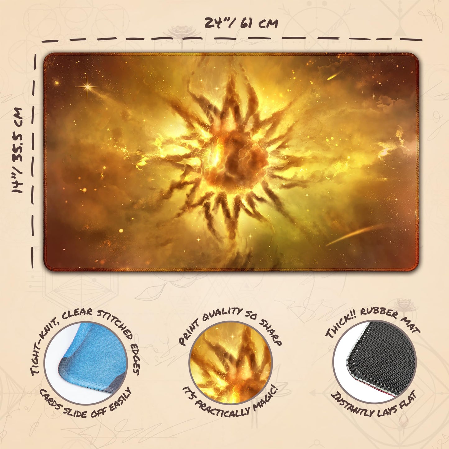 Paramint Plains Ethereal Mana (Stitched) - Mtg Playmat - Compatible With Magic The Gathering Playmat - Play Mtg, Yugioh, Tcg - O