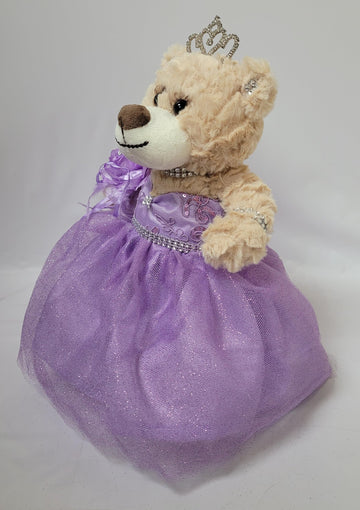 Kinnex Collections Since 1997 12'' Quince Anos Last Doll Teddy Bear With Dress (Centerpiece) ~ Arc09832-5 (Lavender)
