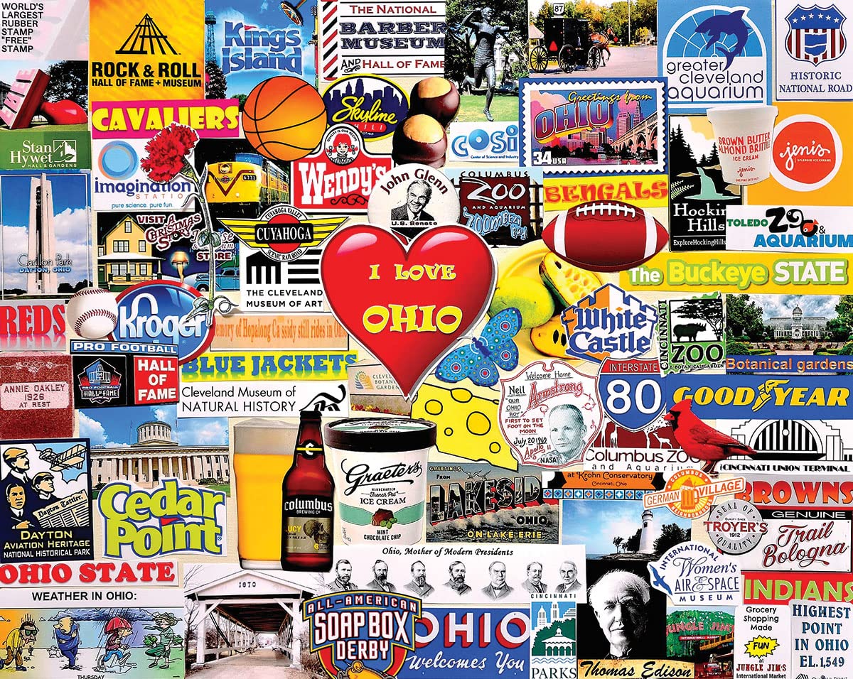 White Mountain Puzzles I Love Ohio, 1000 Piece Jigsaw Puzzle