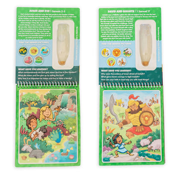 Kangatoys Aqua Brush 2 Pack | Old Testament #1 And Old Testament #2 Color With Water Activity Books, Bible School, Preschool, El