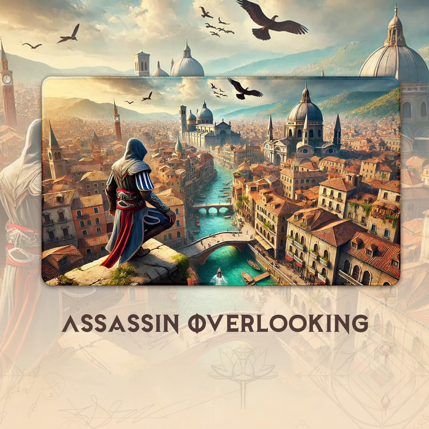 Wizcraft Gaming Paramint Assassin Overlooking (Stitched) - Mtg Playmat - Compatible With Magic The Gathering Playmat - Play Mtg,